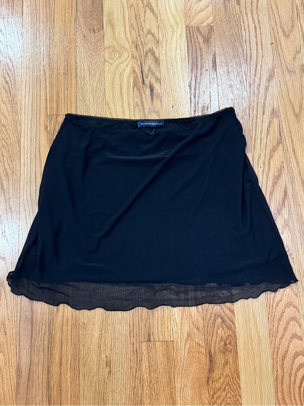 Brandy Melville Black Mini Slip Skirt